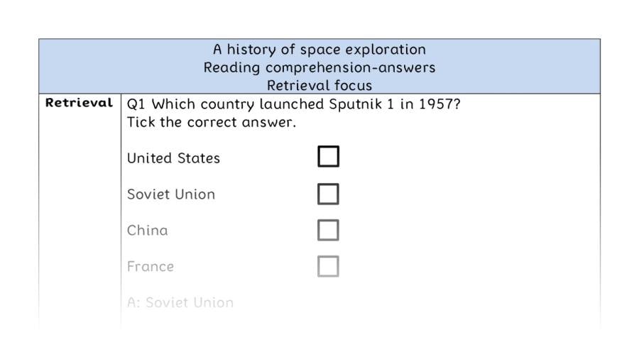 Reading comprehension - retrieval - A history of space exploration - answers
