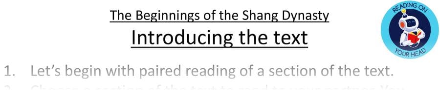 Teaching slides - The Beginnings of the Shang Dynasty - Inference Focus