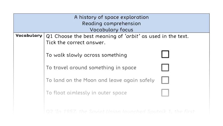 Reading comprehension - vocabulary - A history of space exploration