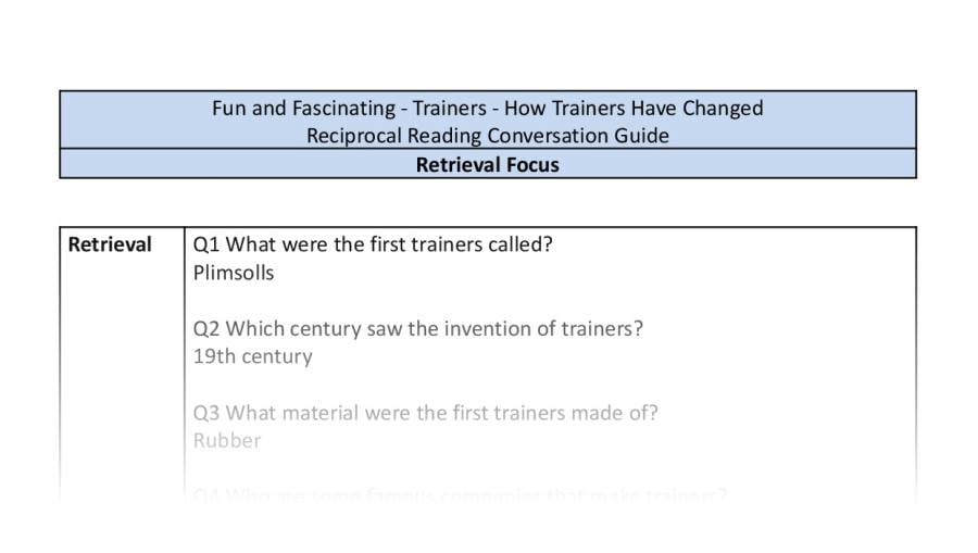 Reciprocal Reading Conversation - How Trainers Have Changed - Retrieval Focus
