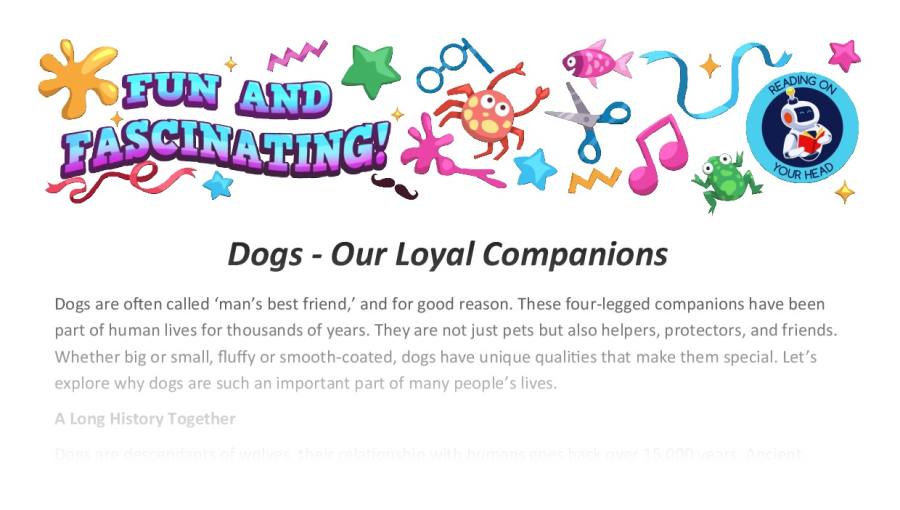 Dogs - Our Loyal Companions
