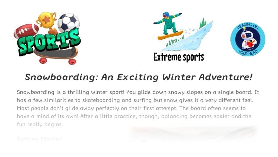 Snowboarding - condensed version