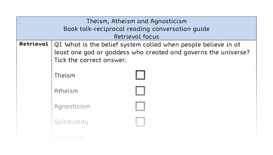 Reciprocal reading - retrieval - Theism, Atheism and Agnosticism