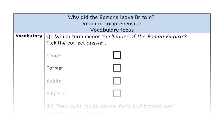 Reading comprehension - vocabulary - Why did the Romans leave Britain