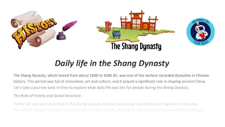 Daily life in the Shang Dynasty