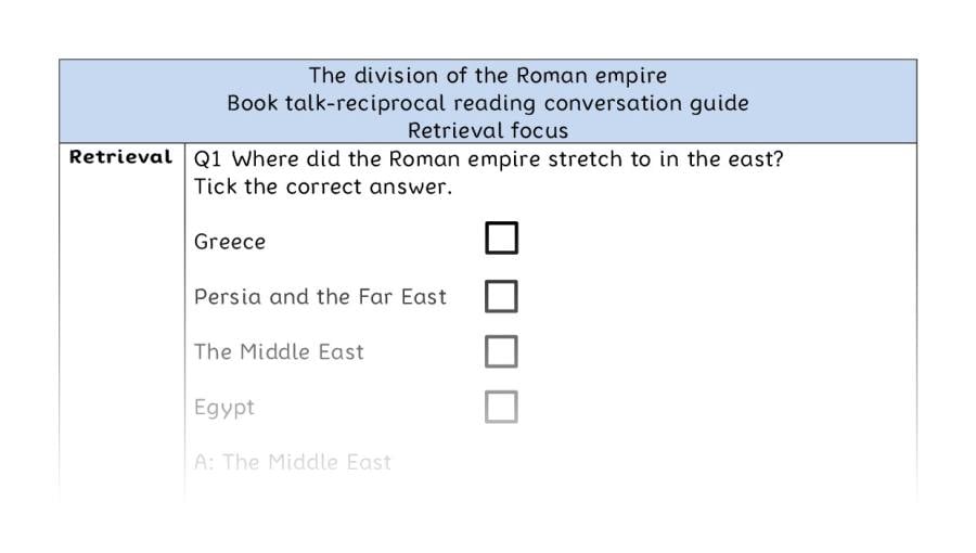 Reciprocal reading - retrieval - The division of the Roman empire