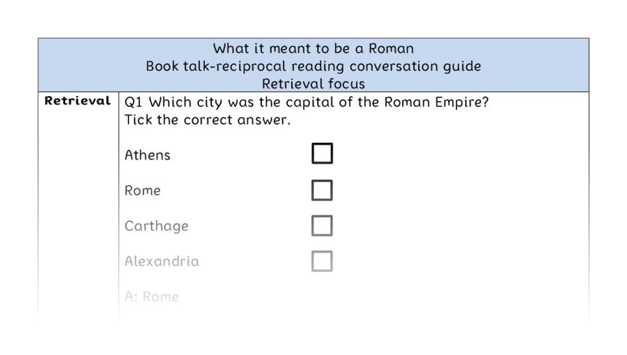 Reciprocal reading - retrieval - What it meant to be a Roman