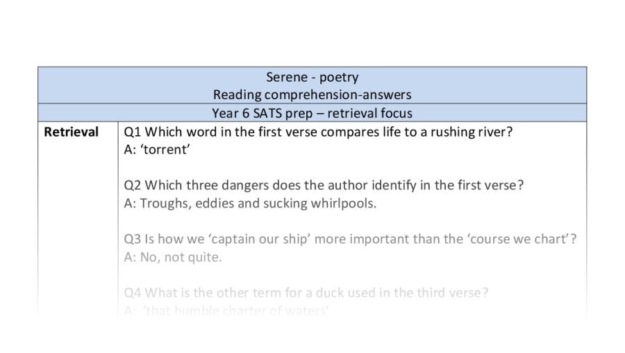 Reading comprehension - retrieval - Serene
