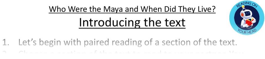Teaching slides - Who Were the Maya and When Did they Live - Inference Focus