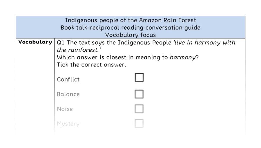 Reciprocal-vocab-Indigenous people of the Amazon Rain Forest