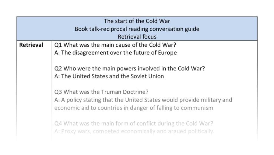 Reciprocal reading-retrieval-The start of the cold war