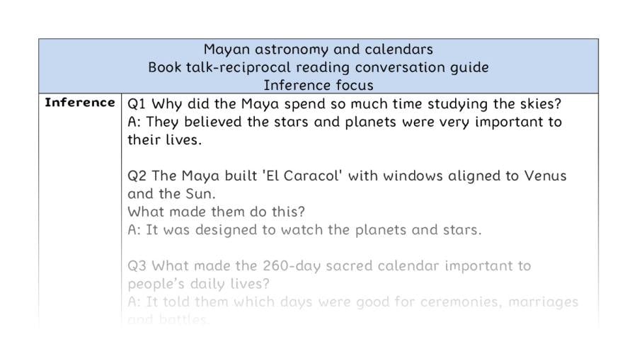 Reciprocal - inference - Mayan astronomy and calendars