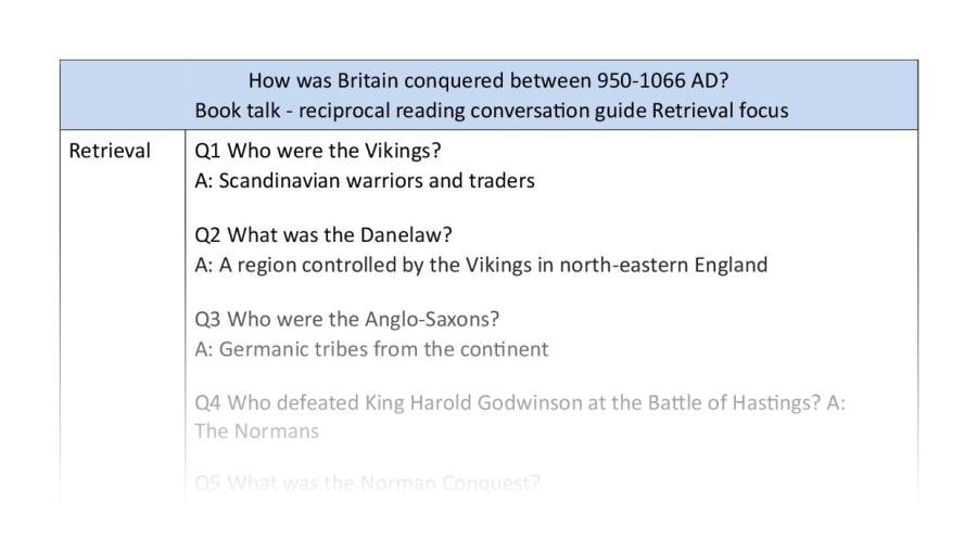 Reciprocal reading - retrieval - Britain conquered