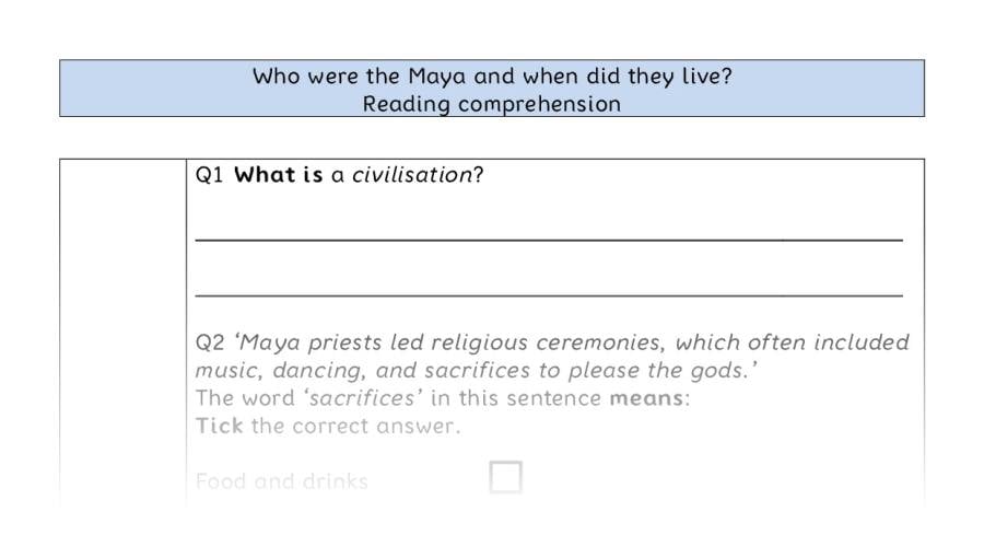 Reading comp-VRSIPE-Who were the Maya and when did they live