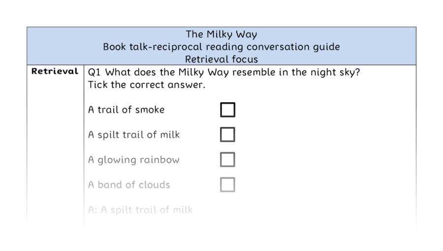 Reciprocal reading - retrieval - The Milky Way