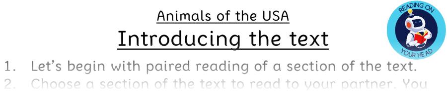 Teaching slides - Animals of the USA - VRSIPE Focus