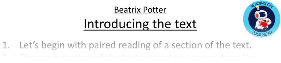 Teaching slides vocabulary - Beatrix Potter