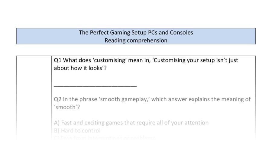 Reading comp-VRSIPE-The Perfect Gaming Setup PCs and Consoles
