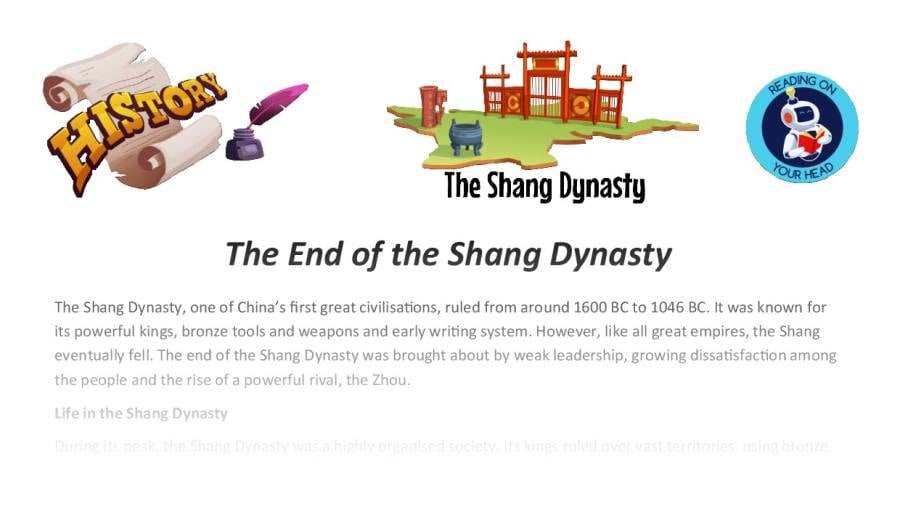 The End Of The Shang Dynasty