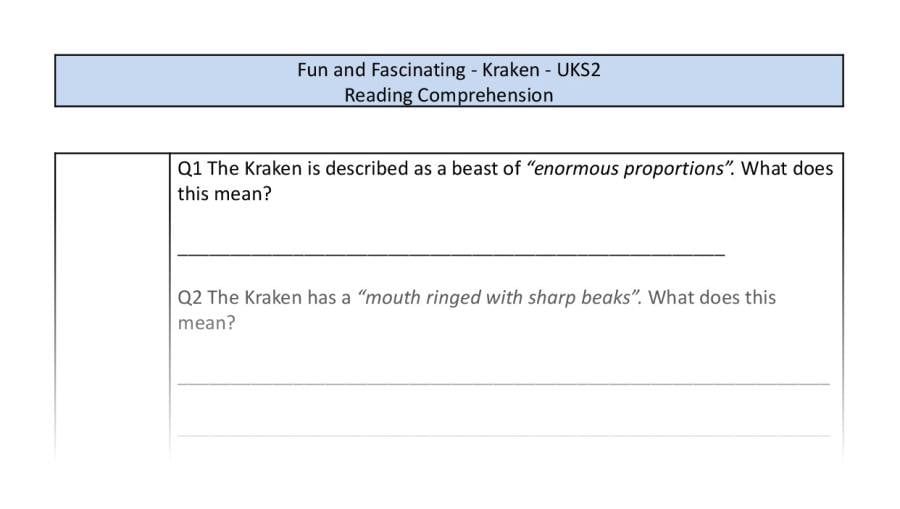 Reading Comprehension-Kraken-VRSIPE Focus