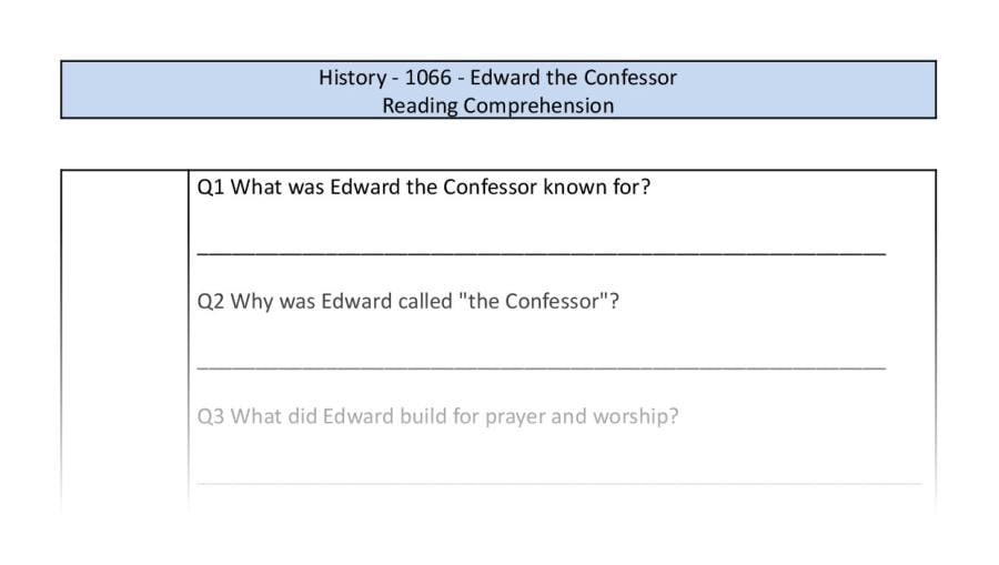 Reading comprehension-Edward the Confessor-retrieval