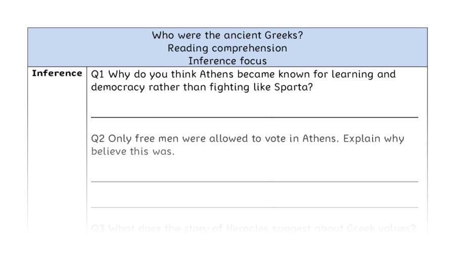 Reading comprehension - inference - Who were the ancient Greeks