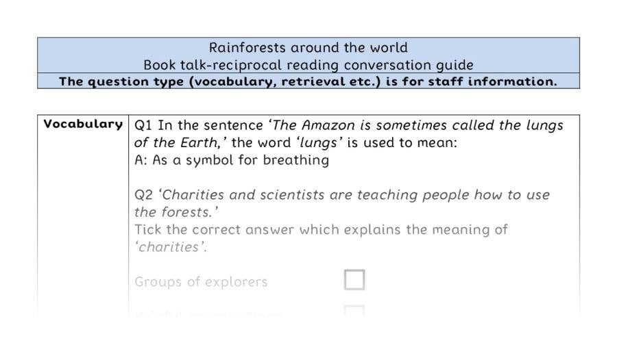 Recioprocal reading-VRSIPE-Rainforests around the world