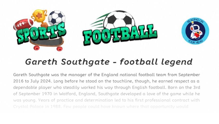 Gareth Southgate - football legend