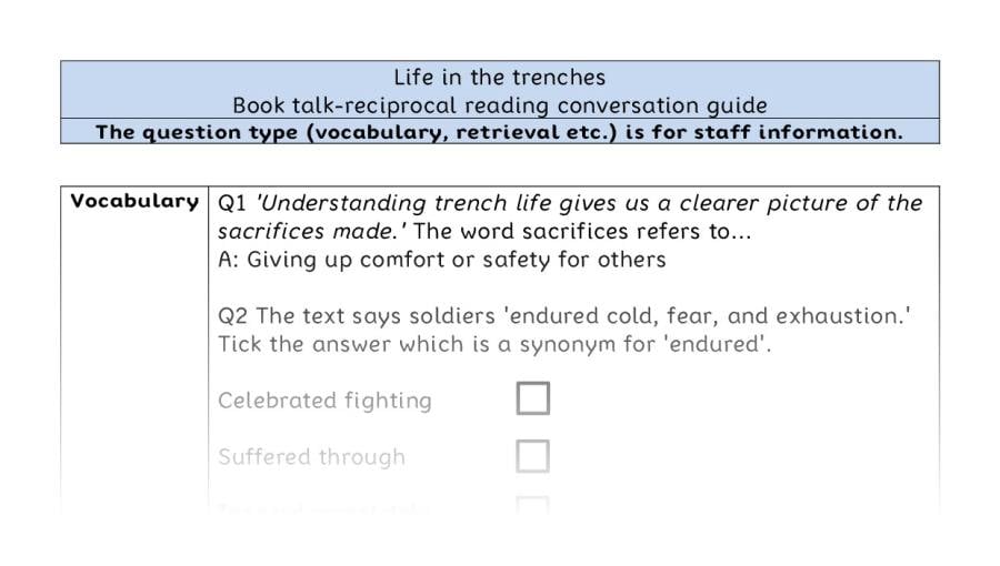 Reciprocal reading - VRSIPE - Life in the trenches