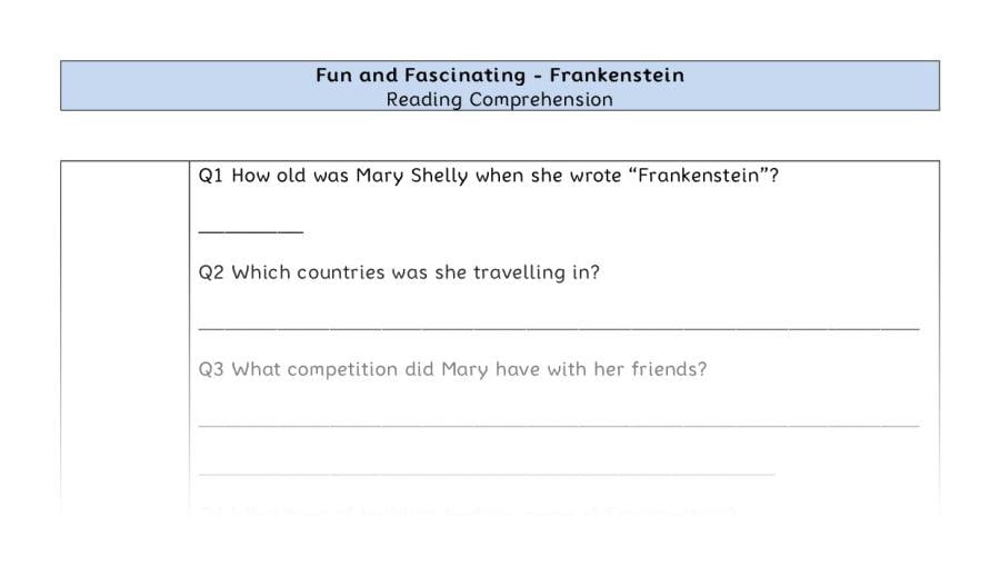 Reading Comprehension-Frankenstein-Retrieval