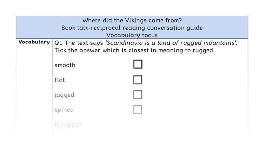Reciprocal reading - vocabulary - Where did the Vikings come from
