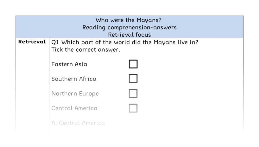 Reading comprehension - retrieval - Who were the Mayans - answers