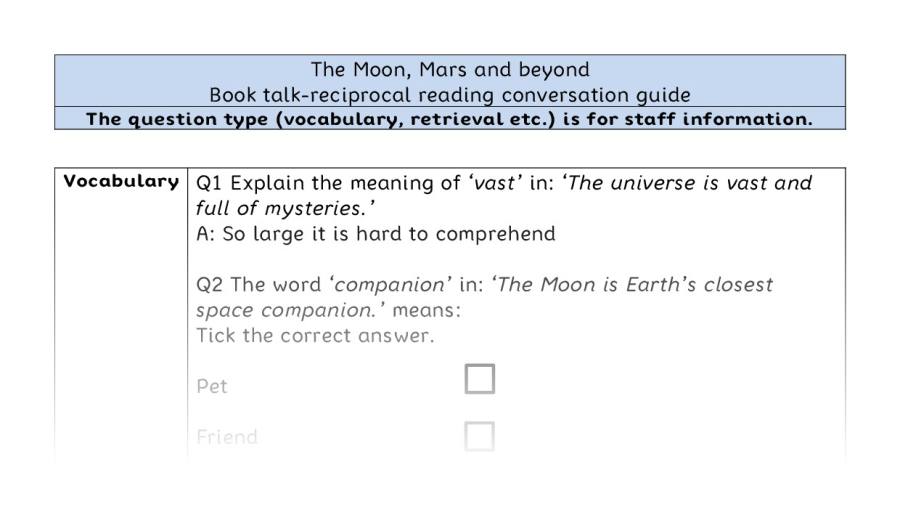 Reciprocal reading - VRSIPE - The Moon, Mars and beyond