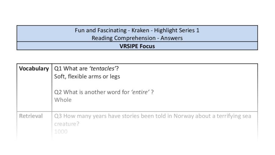 Reading Comprehension-Kraken-VRSIPE-answers