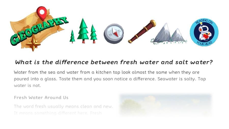What is the difference between fresh water and salt water y4