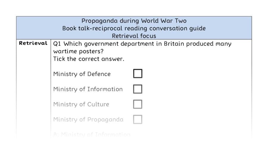 Reciprocal reading - retrieval - Propaganda during World War Two
