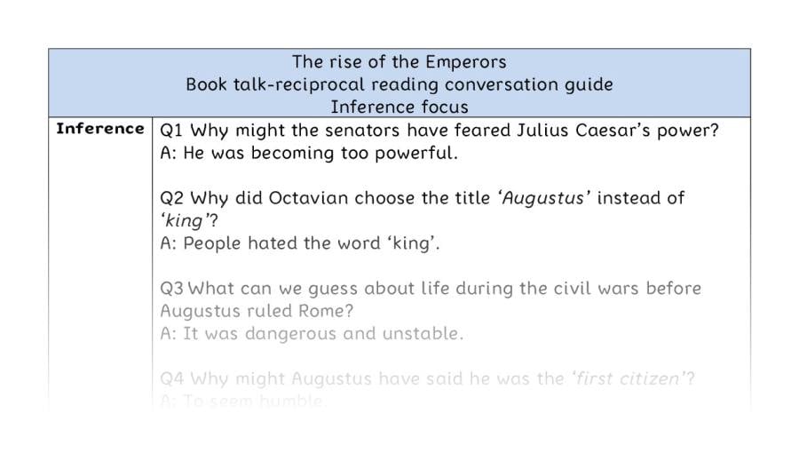 Reciprocal reading - inference - The rise of the Emperors