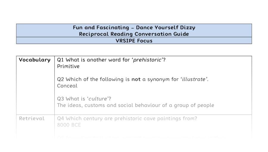 Reciprocal Reading Conversation - Dance Yourself Dizzy - Highlight Series 2 - VRSIPE Focus