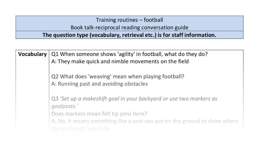 Reciprocal - VRSIPE - Training routines - football