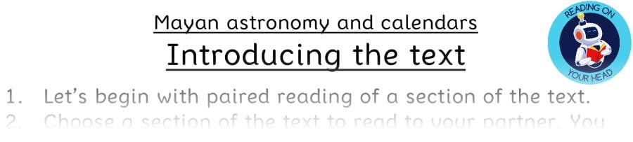 Teaching slides vocabulary-Mayan astronomy and calendars