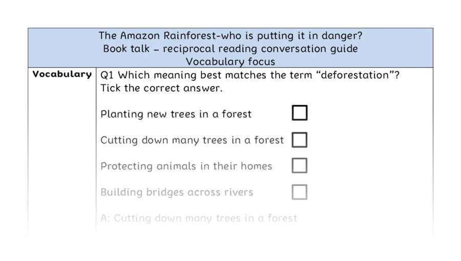 Reciprocal-vocabulary-The Amazon Rainforest-who is putting it in danger