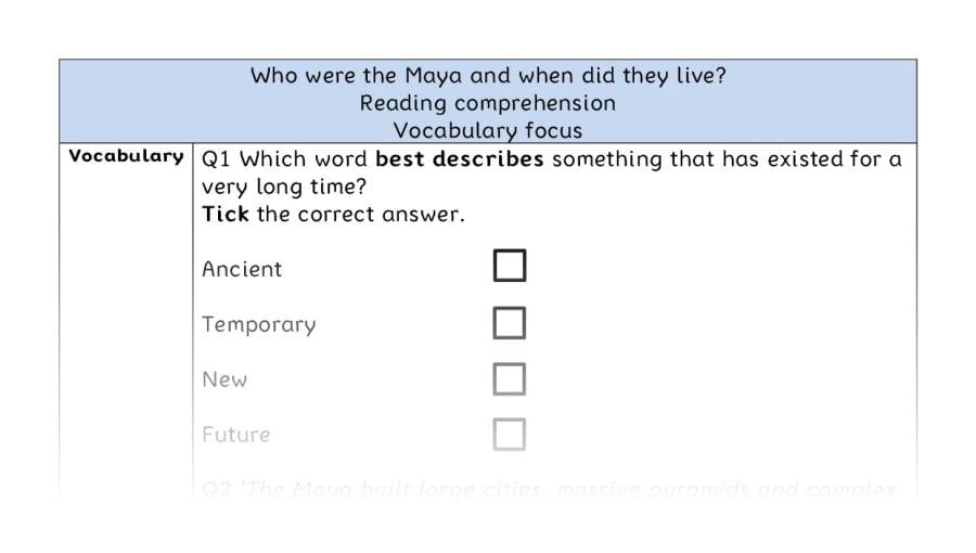 Reading comp-vocabulary-Who were the Maya and when did they live