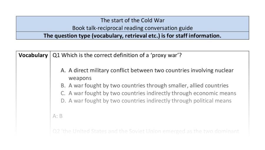 Reciprocal-VRSIPE-The start of the cold war