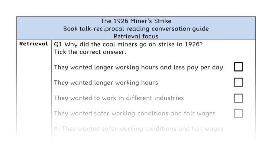 Reciprocal reading - retrieval - The 1926 Miners Strike
