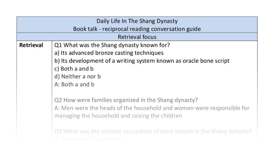 Reciprocal-retrieval-Daily life in the Shang Dynasty