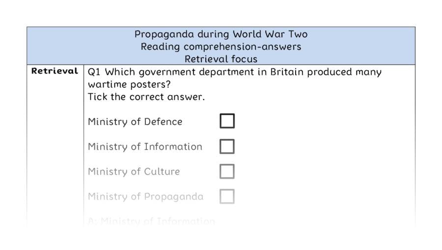 Reading comprehension - retrieval - Propaganda during World War Two - answers