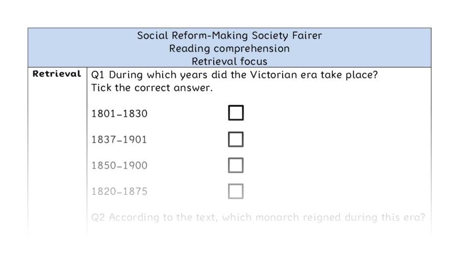 Reading comprehension - retrieval - Social Reform-Making Society Fairer
