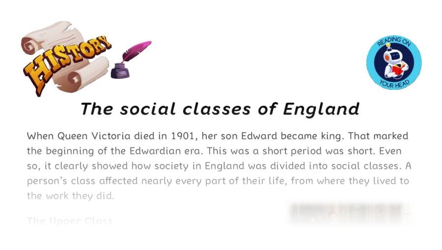 The social classes of England - condensed version