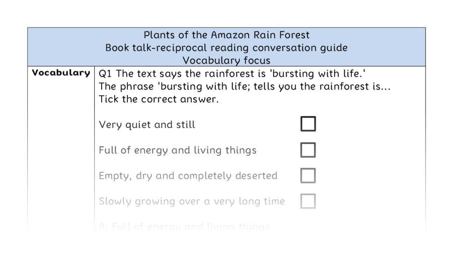Reciprocal reading-vocab-Plants of the Amazon Rain Forest