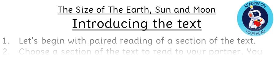 Teaching Slides - The Size of The Earth, Sun and Moon - Vocabulary Focus